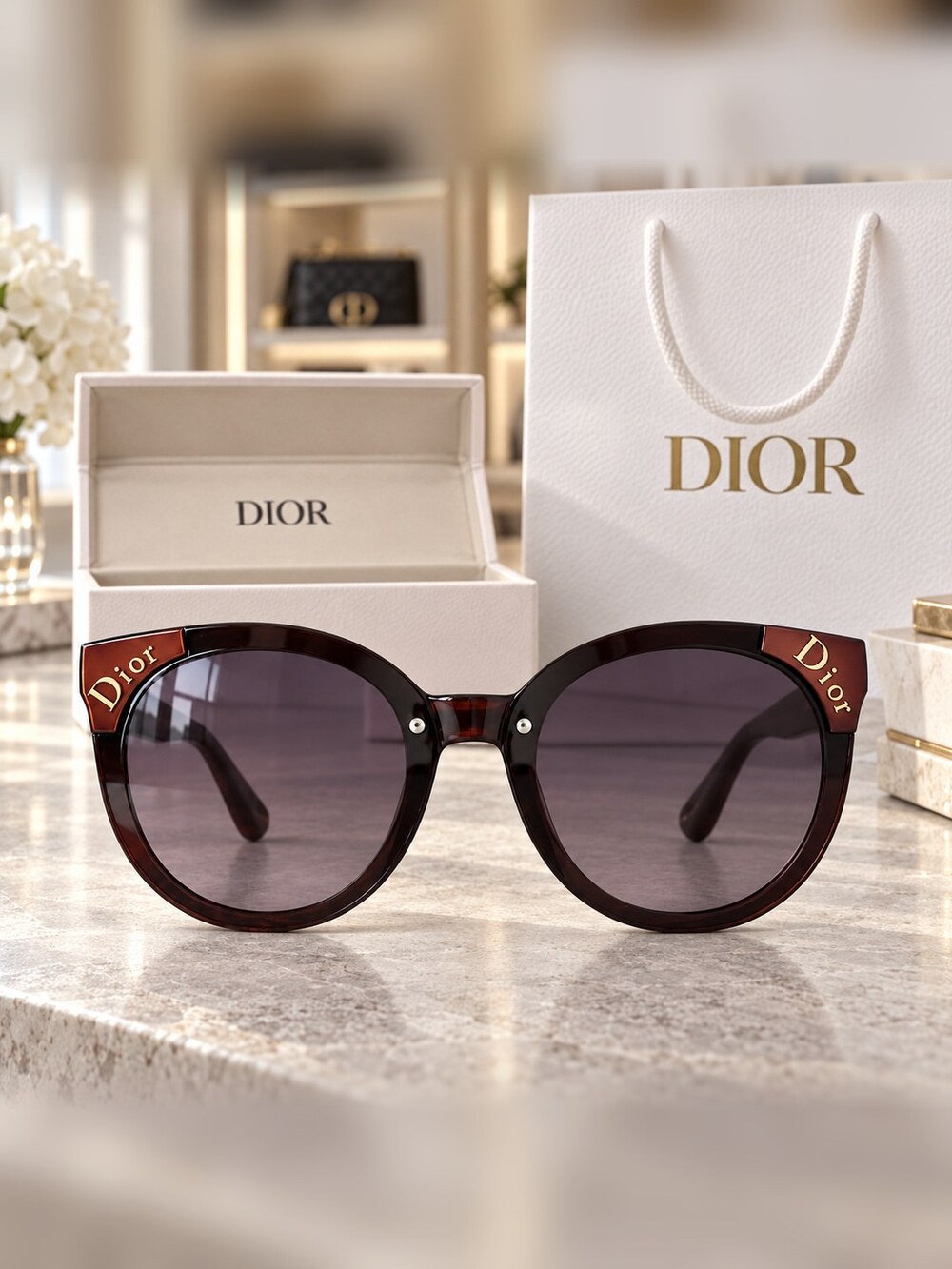 Dior Tortoiseshell Cat Eye Sunglasses